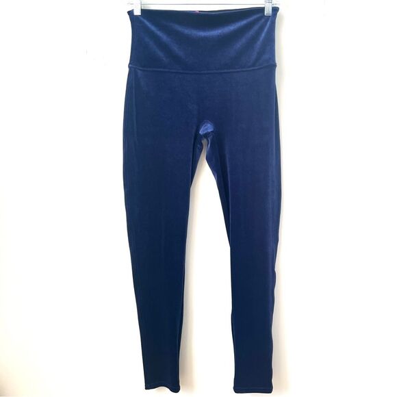 SPANX Tummy Control Lapis Night Blue Velvet Career Casual Leggings Pants SZ 1X - Picture 3 of 15